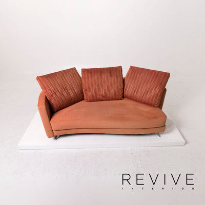 Rolf Benz Stoff Sofa Terrakotta Orange Dreisitzer Couch #12274