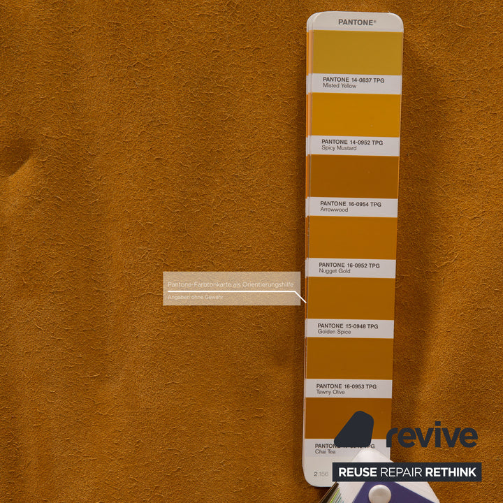 Rolf Benz fabric two-seater golden yellow sofa couch