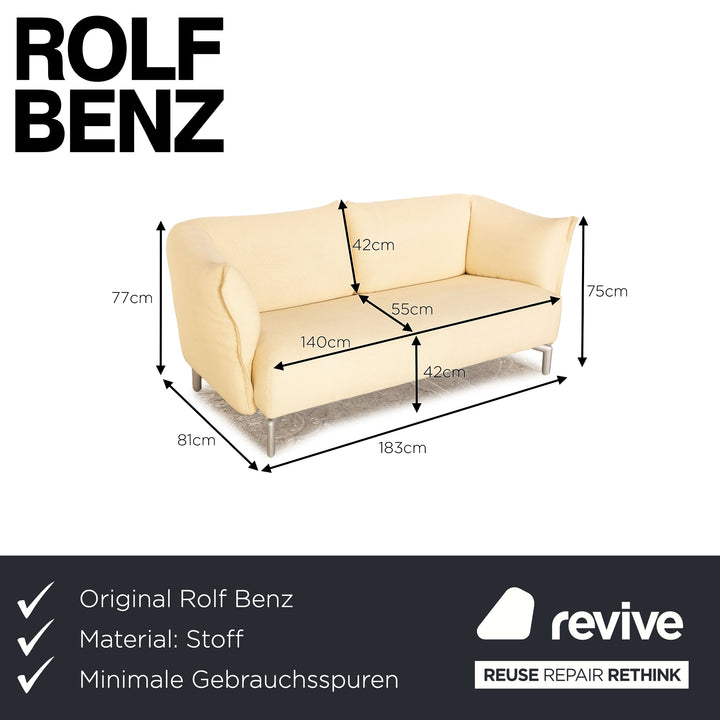Rolf Benz Stoff Zweisitzer Stoff Beige Sofa Couch