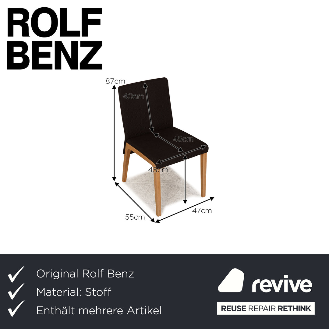 Rolf Benz STU-675 fabric chair set grey