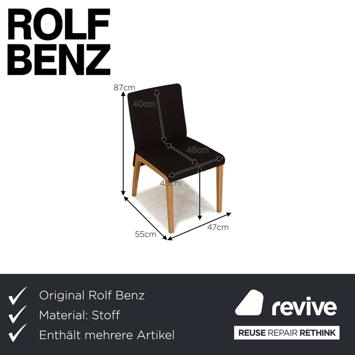 Rolf Benz STU-675 fabric chair set grey