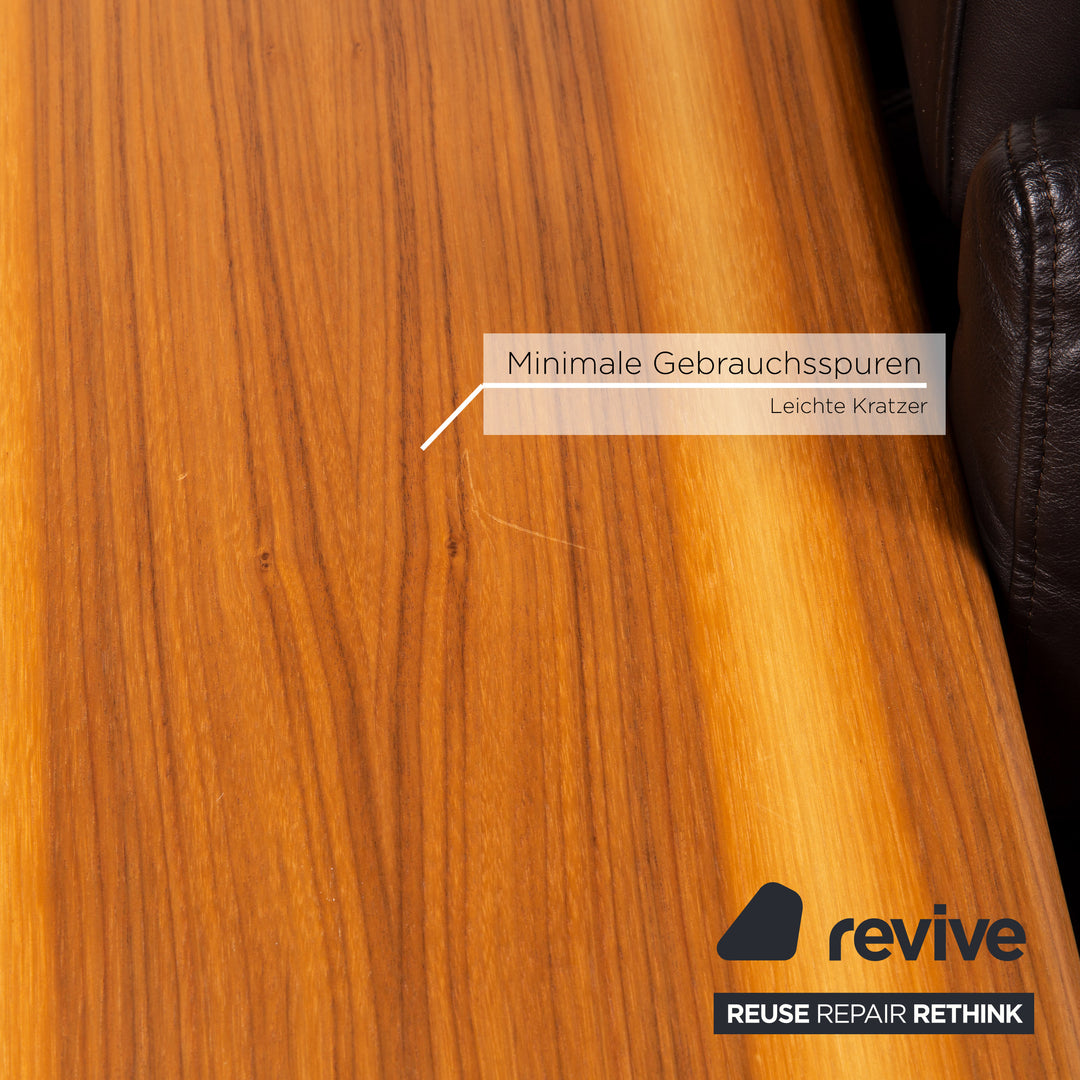 Rolf Benz Vero leather sofa brown dark brown three-seater table shelf #14461