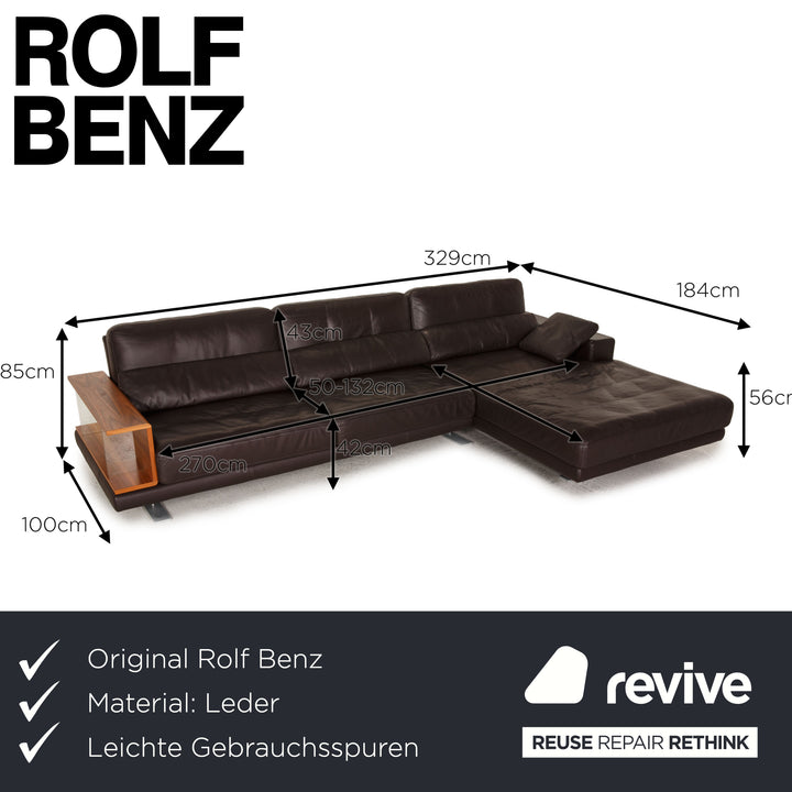 Rolf Benz Vero Leder Sofa Dunkelbraun Ecksofa Couch
