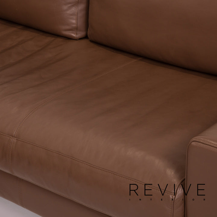 Rolf Benz Vida Leather Corner Sofa Brown Dark Brown Sofa Couch Outlet #15326