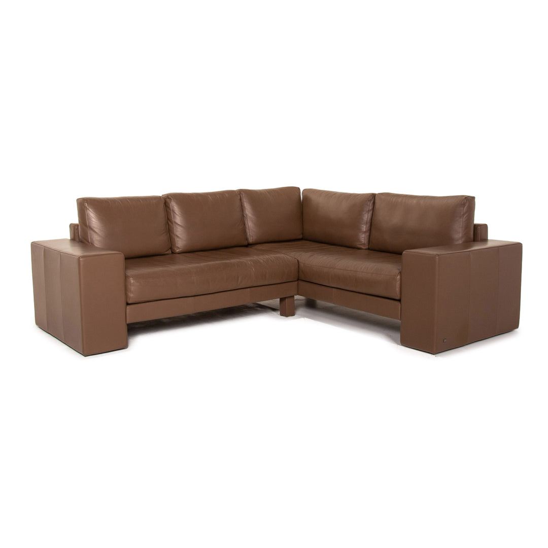 Rolf Benz Vida Leather Corner Sofa Brown Dark Brown Sofa Couch Outlet #15326
