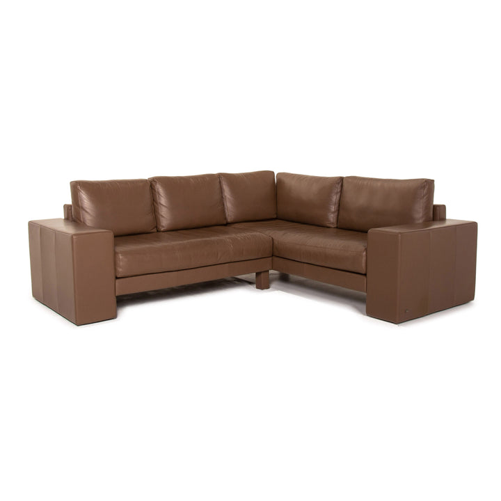 Rolf Benz Vida Leather Corner Sofa Brown Dark Brown Sofa Couch Outlet #15326