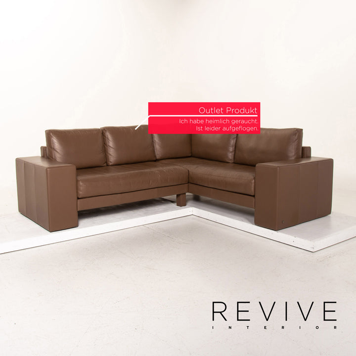 Rolf Benz Vida Leather Corner Sofa Brown Dark Brown Sofa Couch Outlet #15326