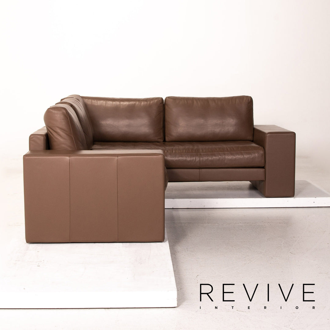 Rolf Benz Vida Leather Corner Sofa Brown Dark Brown Sofa Couch Outlet #15326