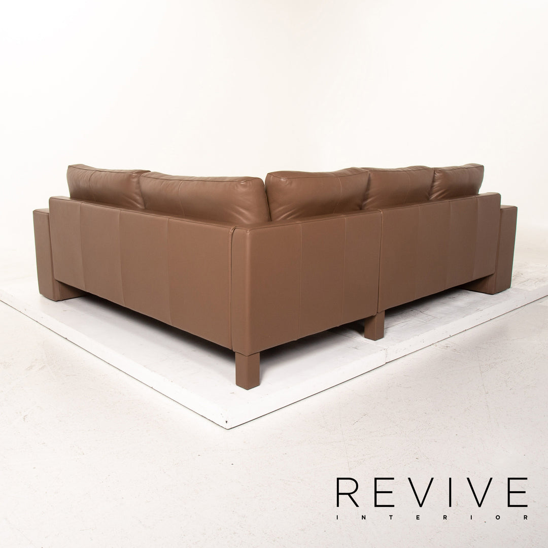 Rolf Benz Vida Leather Corner Sofa Brown Dark Brown Sofa Couch Outlet #15326