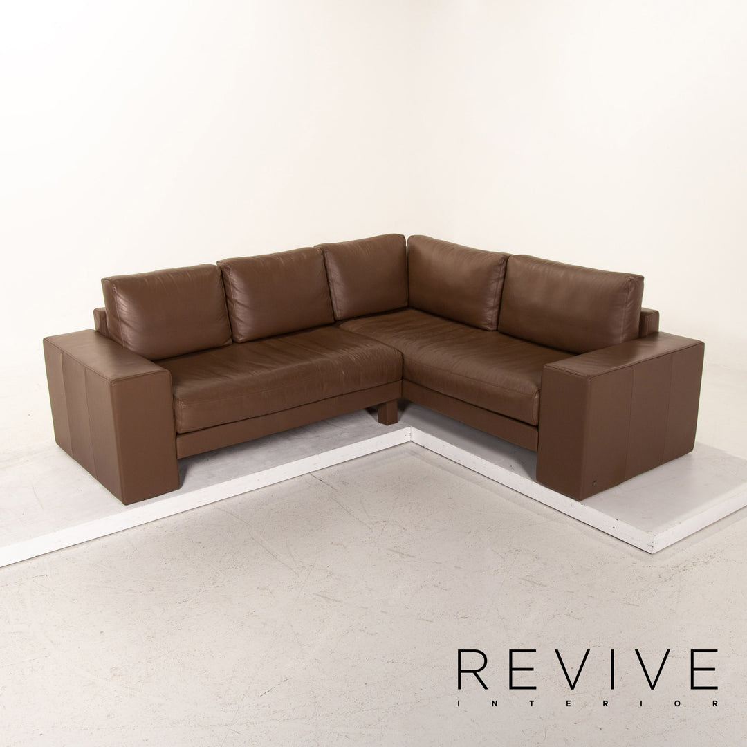 Rolf Benz Vida Leather Corner Sofa Brown Dark Brown Sofa Couch Outlet #15326