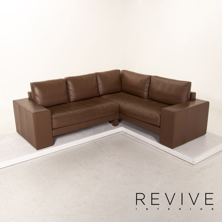 Rolf Benz Vida Leather Corner Sofa Brown Dark Brown Sofa Couch Outlet #15326