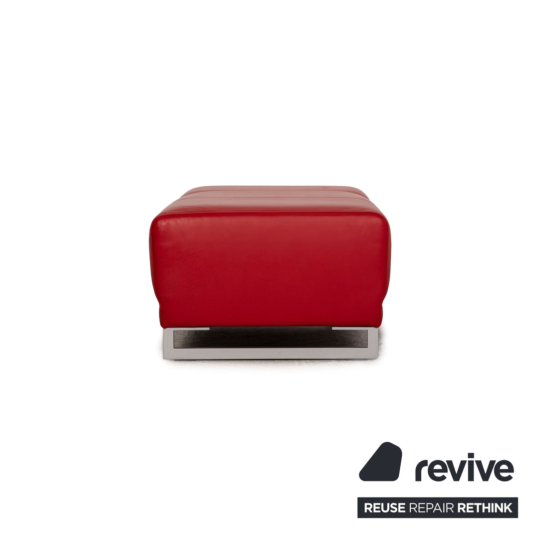 Rolf Benz Vida Leather Stool Red