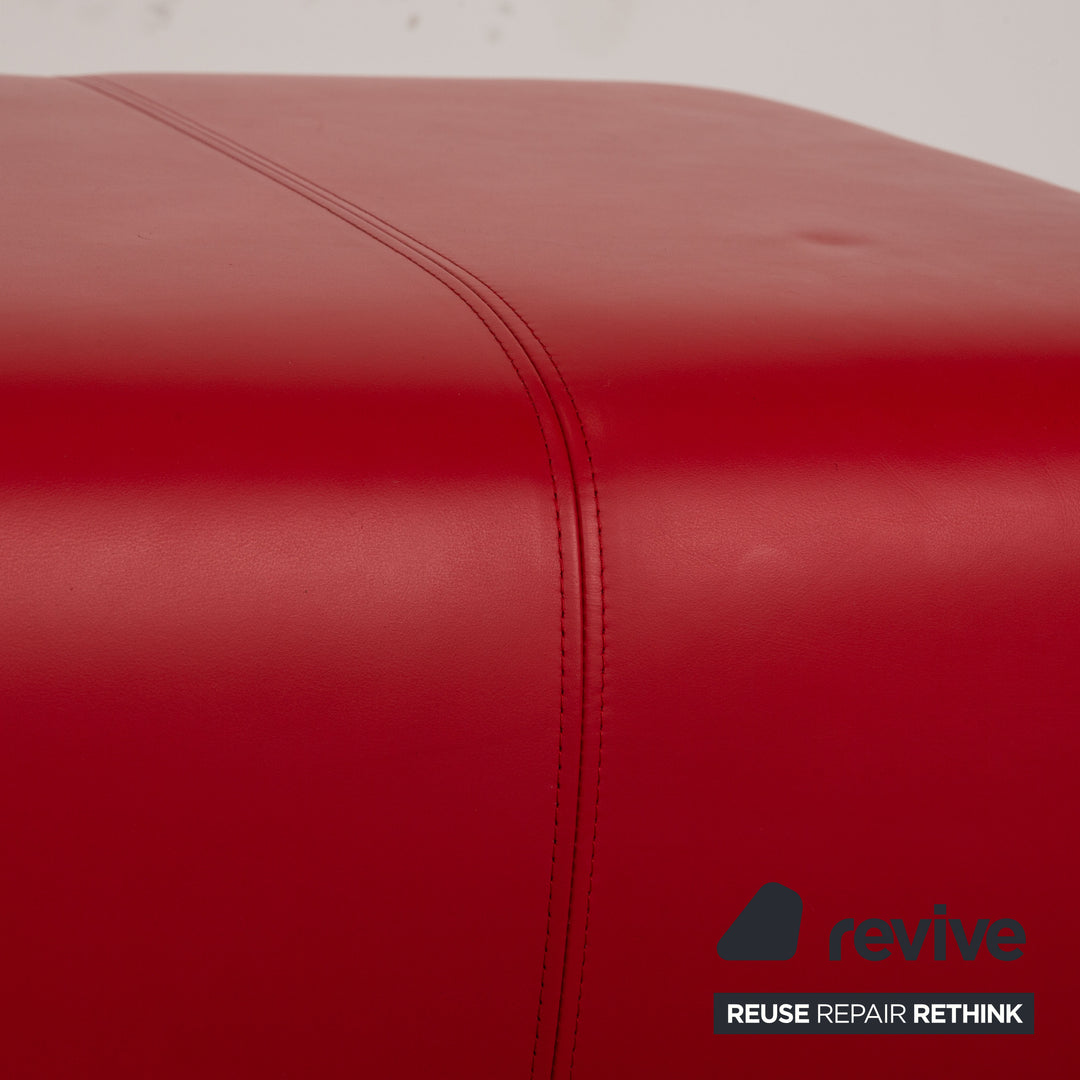 Rolf Benz Vida Leather Stool Red
