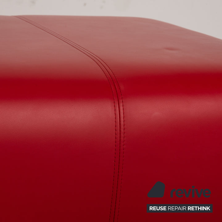 Rolf Benz Vida Leather Stool Red