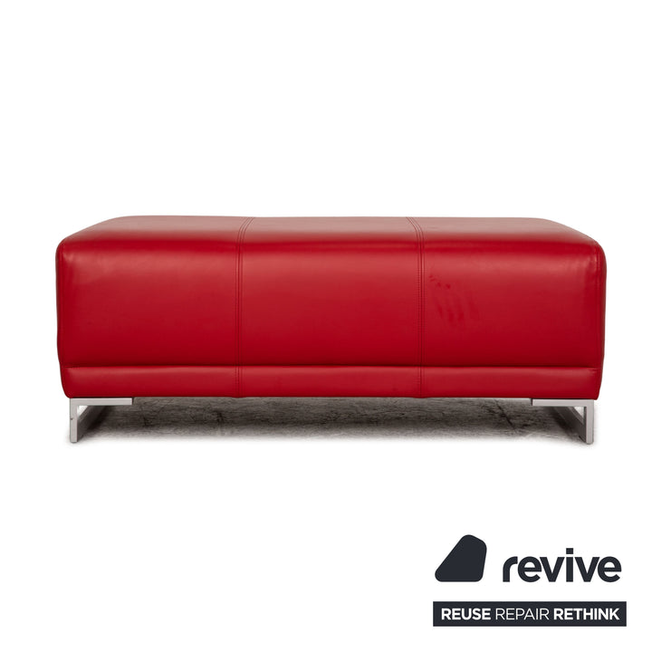 Rolf Benz Vida Leather Stool Red