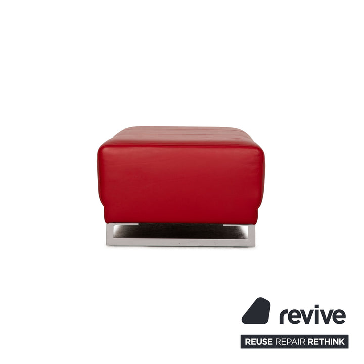 Rolf Benz Vida Leather Stool Red