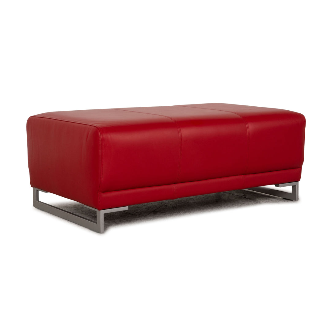 Rolf Benz Vida Leather Stool Red