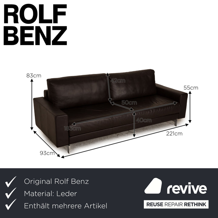 Rolf Benz Vida leather sofa set brown two-seater dark brown sofa couch