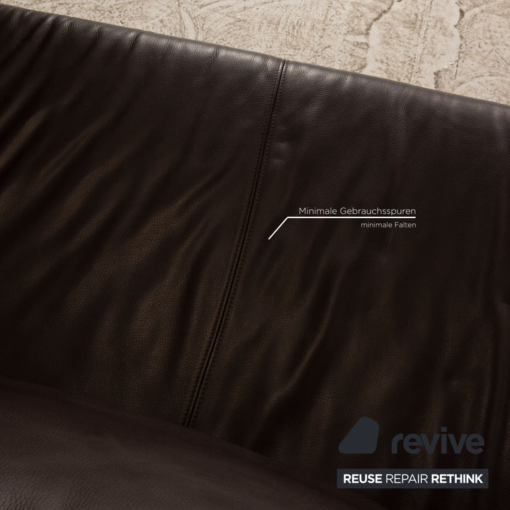 Rolf Benz Vida leather sofa set brown two-seater dark brown sofa couch