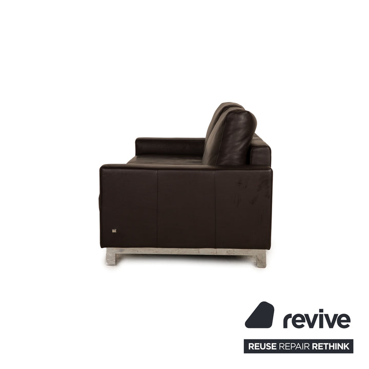 Rolf Benz Vida leather sofa set brown two-seater dark brown sofa couch