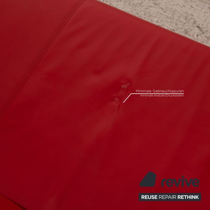 Rolf Benz Vida leather sofa set red three-seater stool couch sleeping function