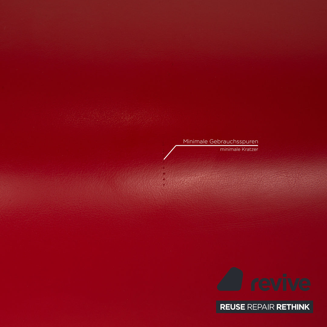 Rolf Benz Vida leather sofa set red three-seater stool couch sleeping function