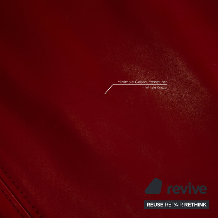 Rolf Benz Vida leather sofa set red three-seater stool couch sleeping function