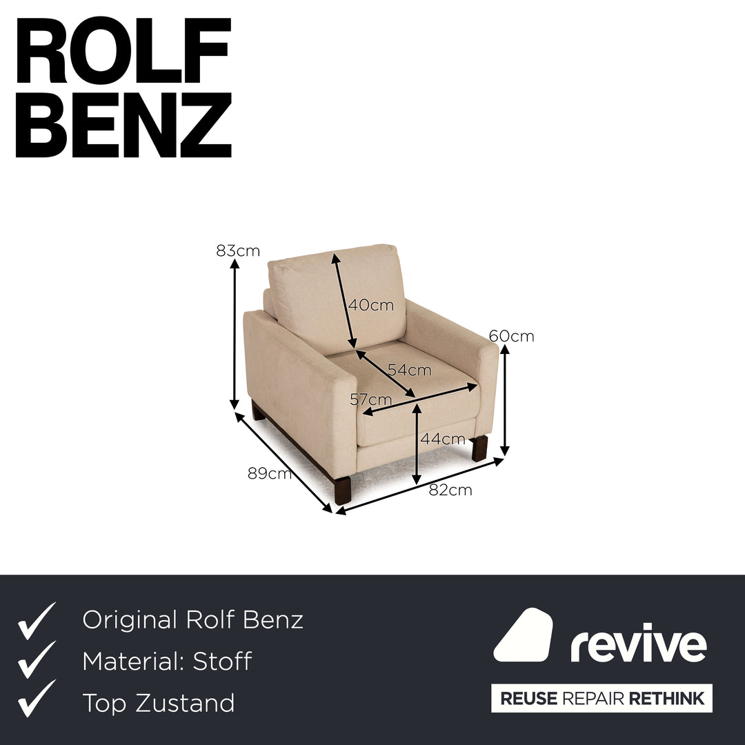 Rolf Benz Vida fabric armchair beige
