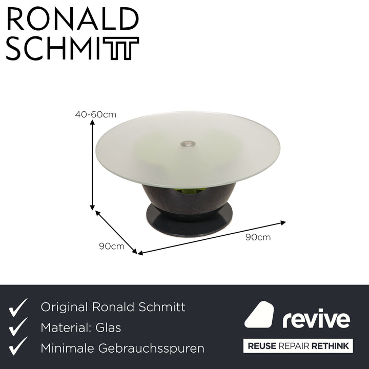 Ronald Schmitt Calimero Designer Glastisch Lila Grün Glas Tisch Couchtisch