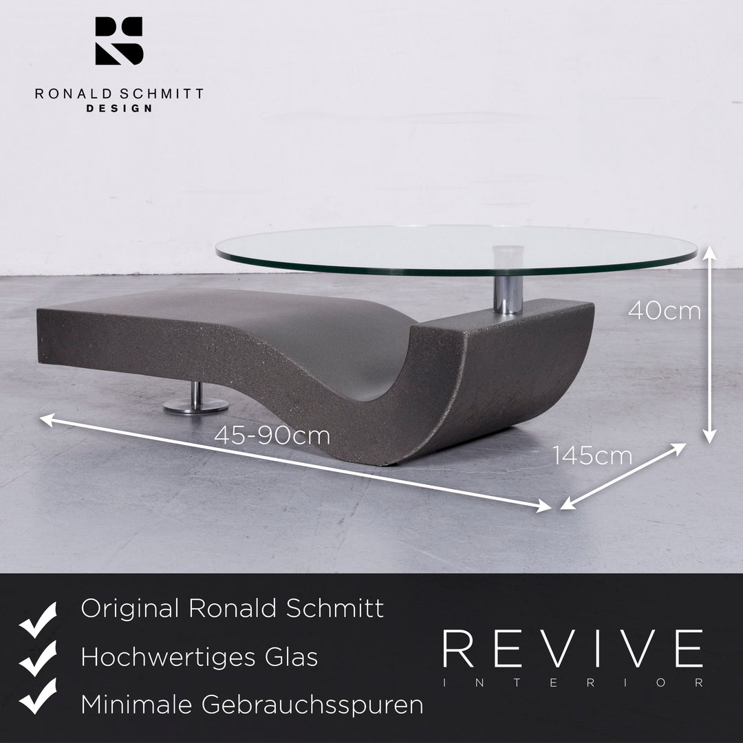 Ronald Schmitt Designer Couchtisch K 180 Glas Grau Tisch Glastisch by Wolfgang Setz #6818