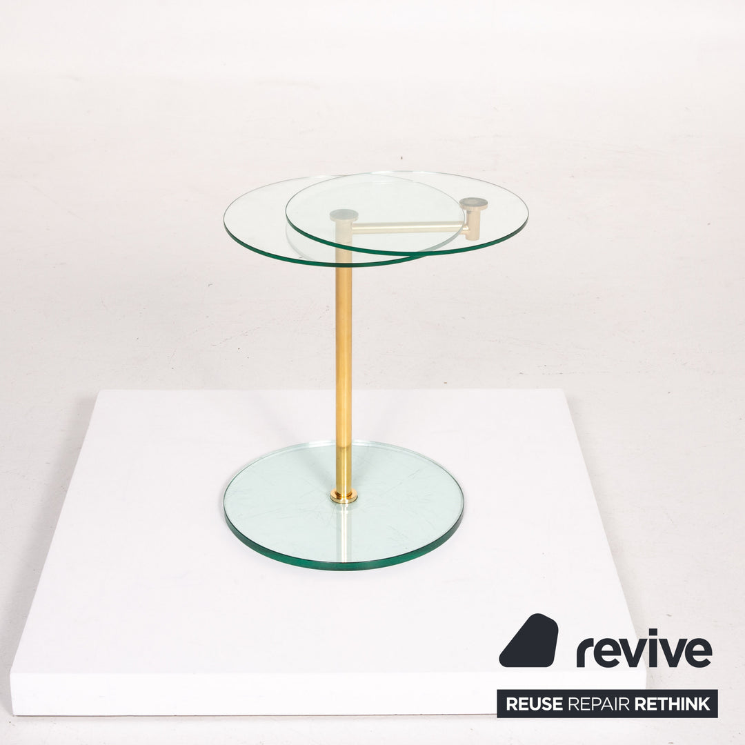 Ronald Schmitt Glas Beistelltisch Gold Funktion Couchtisch Verstellbar Tisch #13977