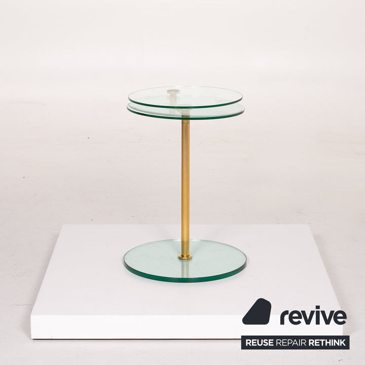 Ronald Schmitt Glas Beistelltisch Gold Funktion Couchtisch Verstellbar Tisch #13977