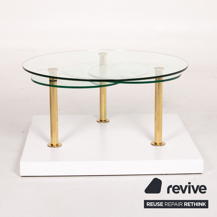 Ronald Schmitt Glas Couchtisch Gold Funktion Verstellbar Tisch #13973