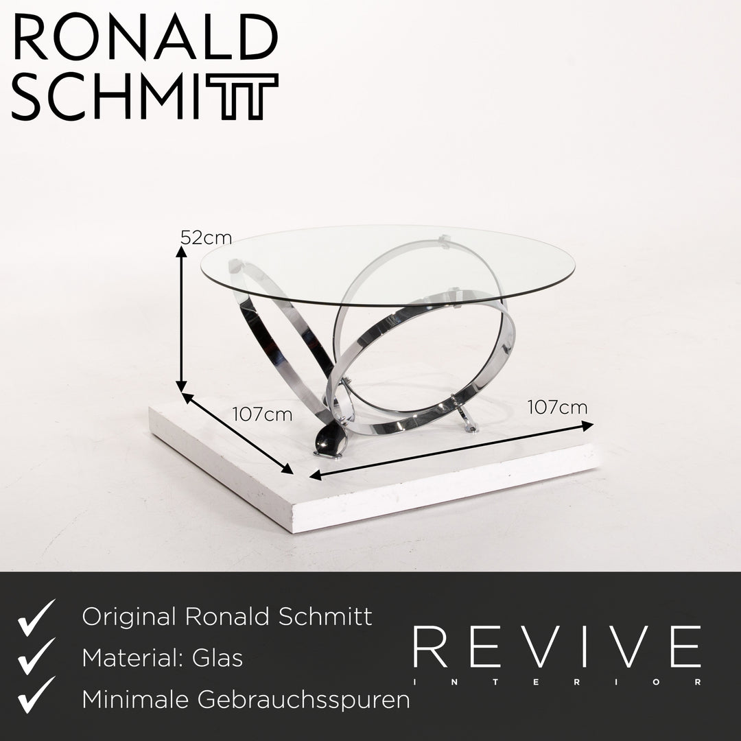 Ronald Schmitt Glas Couchtisch Metall Tisch Knut Hesterberg #13893