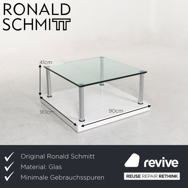 Ronald Schmitt Glas Couchtisch Silber #12940