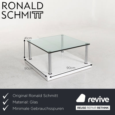 Ronald Schmitt Glas Couchtisch Silber #12940