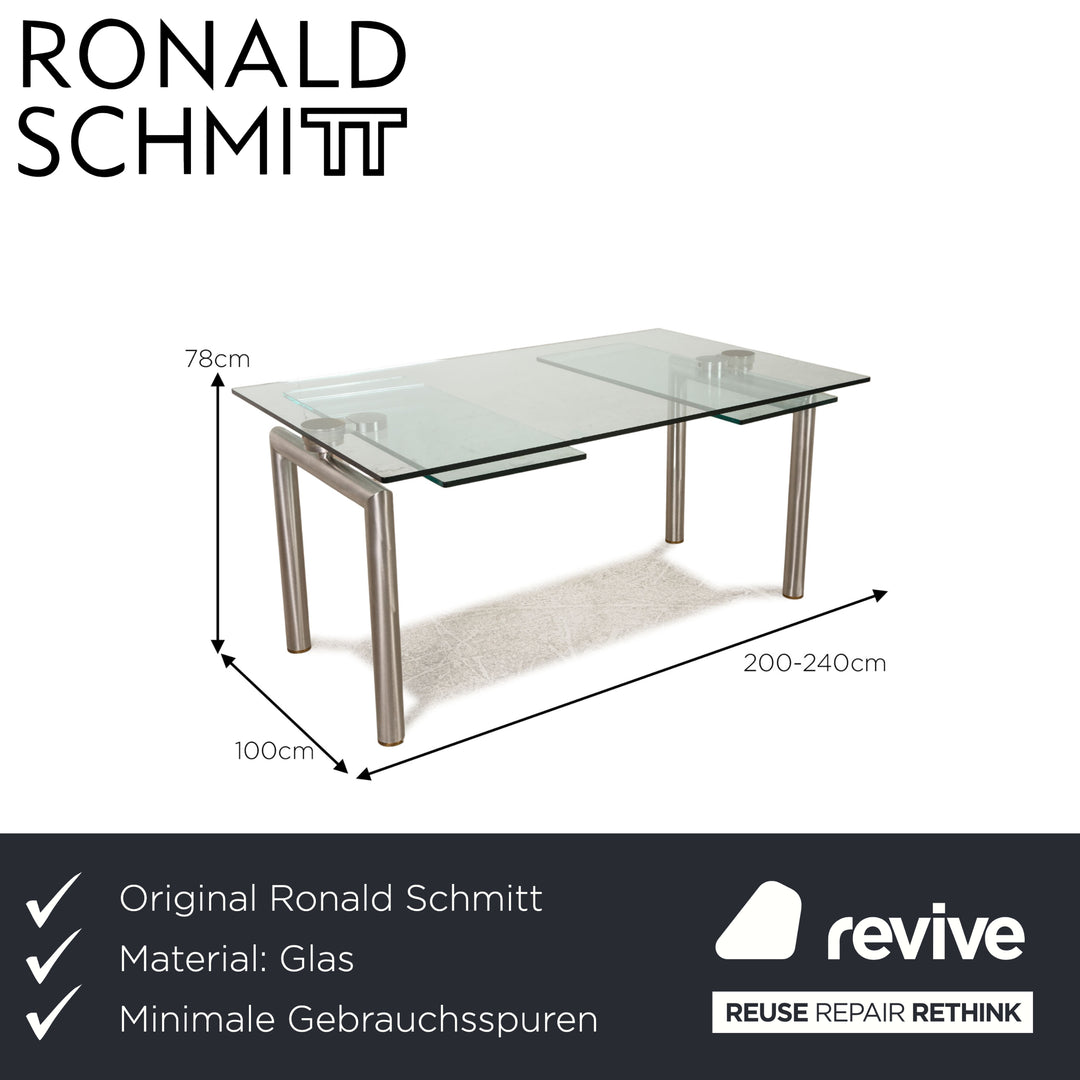 Ronald Schmitt Glas Esstisch Silber Funktion