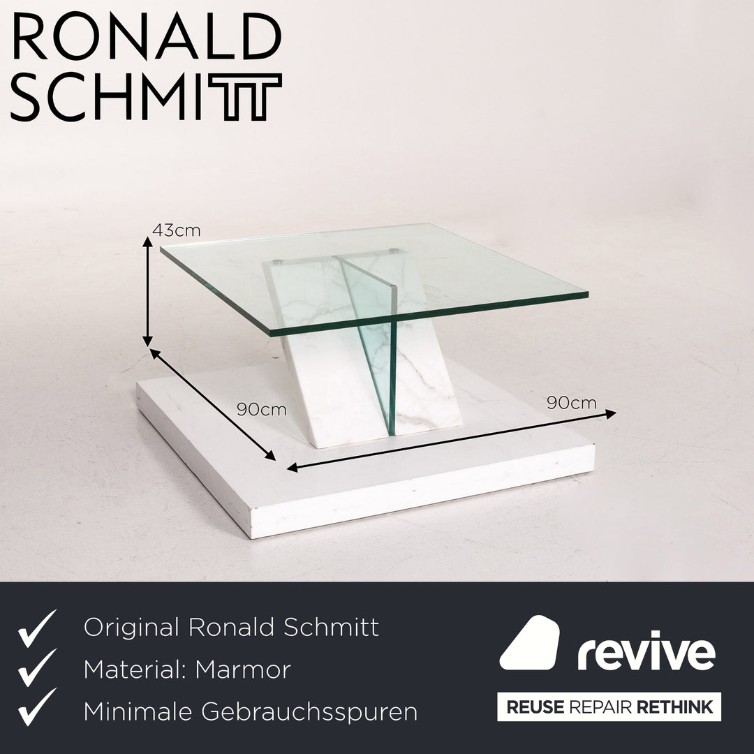 Ronald Schmitt Glas Marmor Couchtisch Tisch #14625