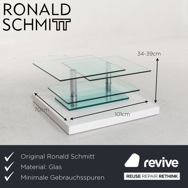 Ronald Schmitt K500 Glas Tisch Silber Couchtisch #12314