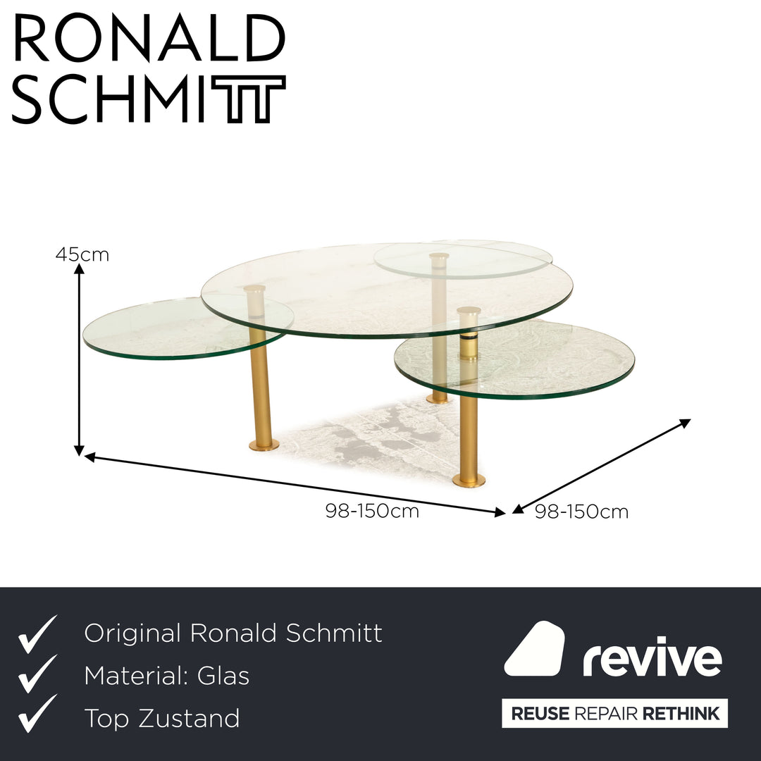 Ronald Schmitt K 180 Glas Couchtisch Gold