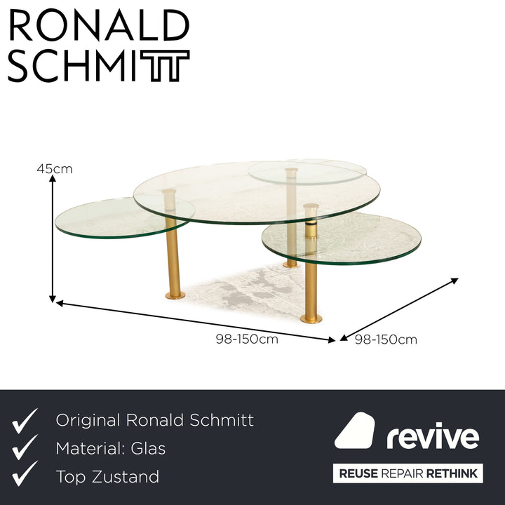 Ronald Schmitt K 180 Glas Couchtisch Gold