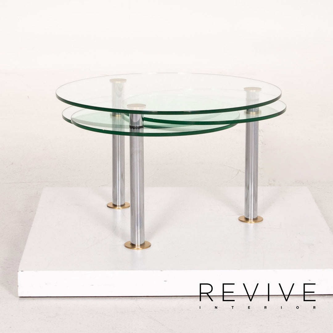 Ronald Schmitt K 180 glass coffee table silver function extendable #14602