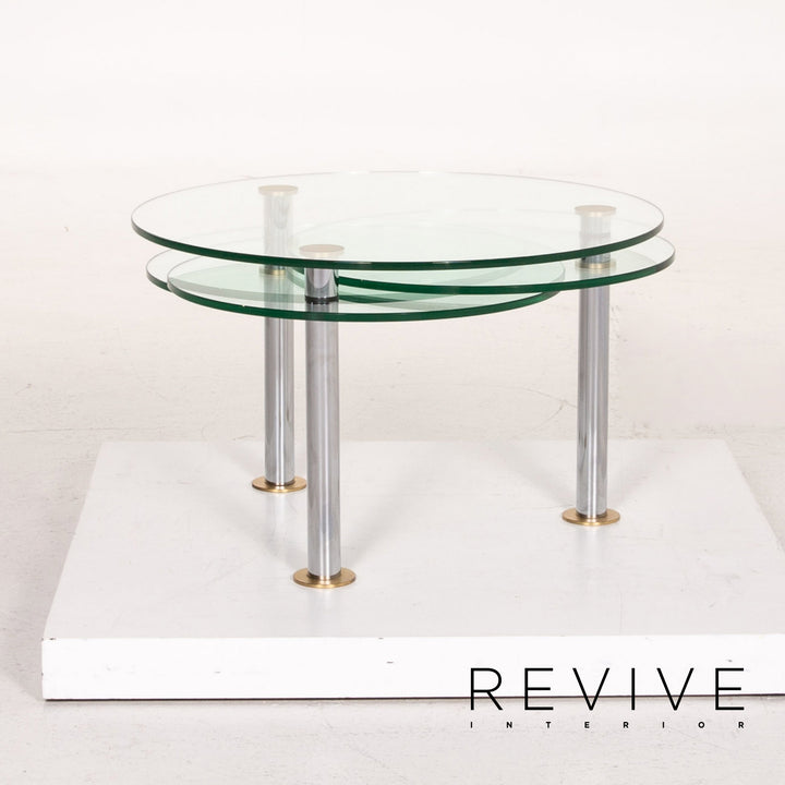Ronald Schmitt K 180 glass coffee table silver function extendable #14602