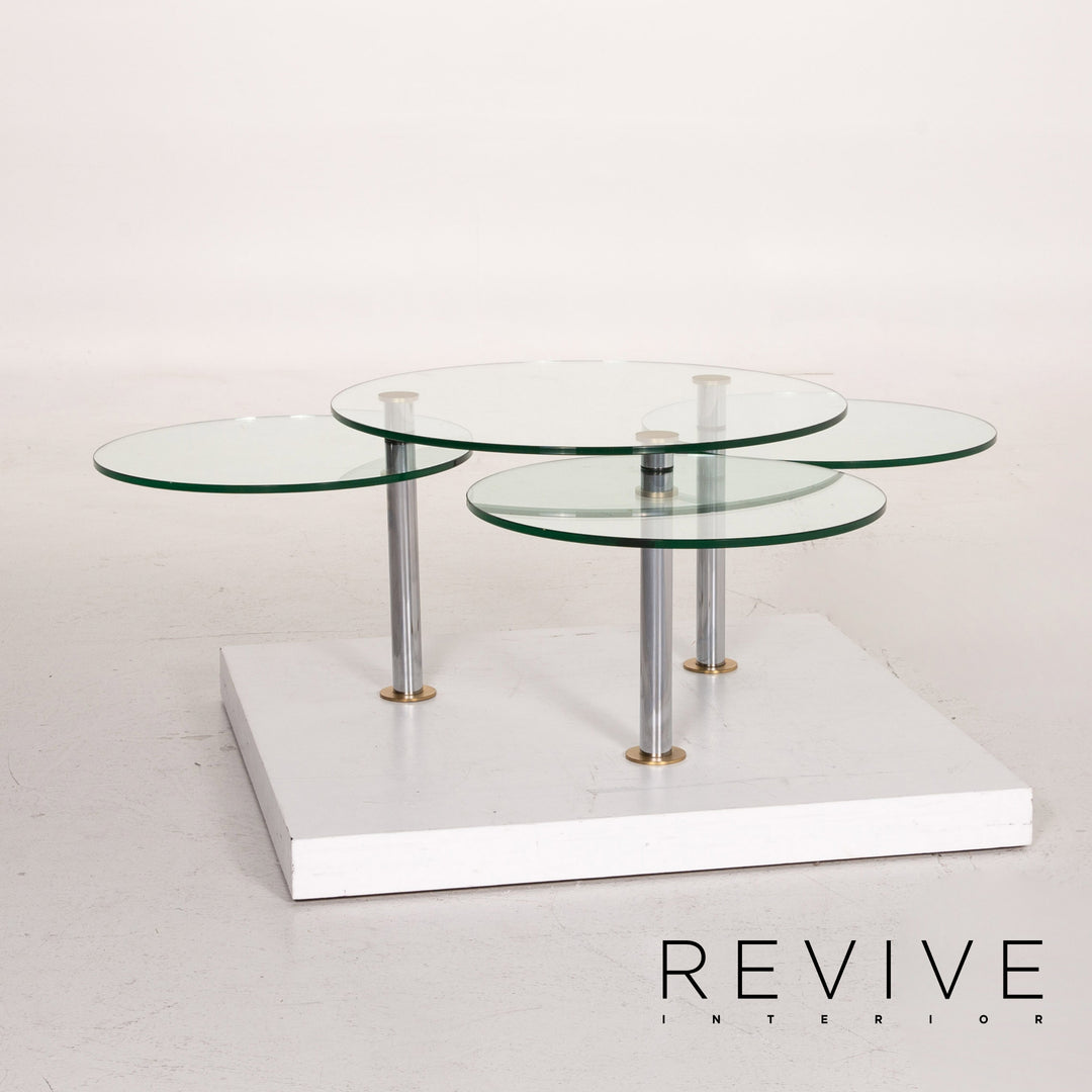 Ronald Schmitt K 180 glass coffee table silver function extendable #14602