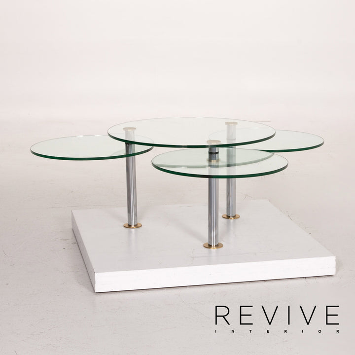 Ronald Schmitt K 180 glass coffee table silver function extendable #14602