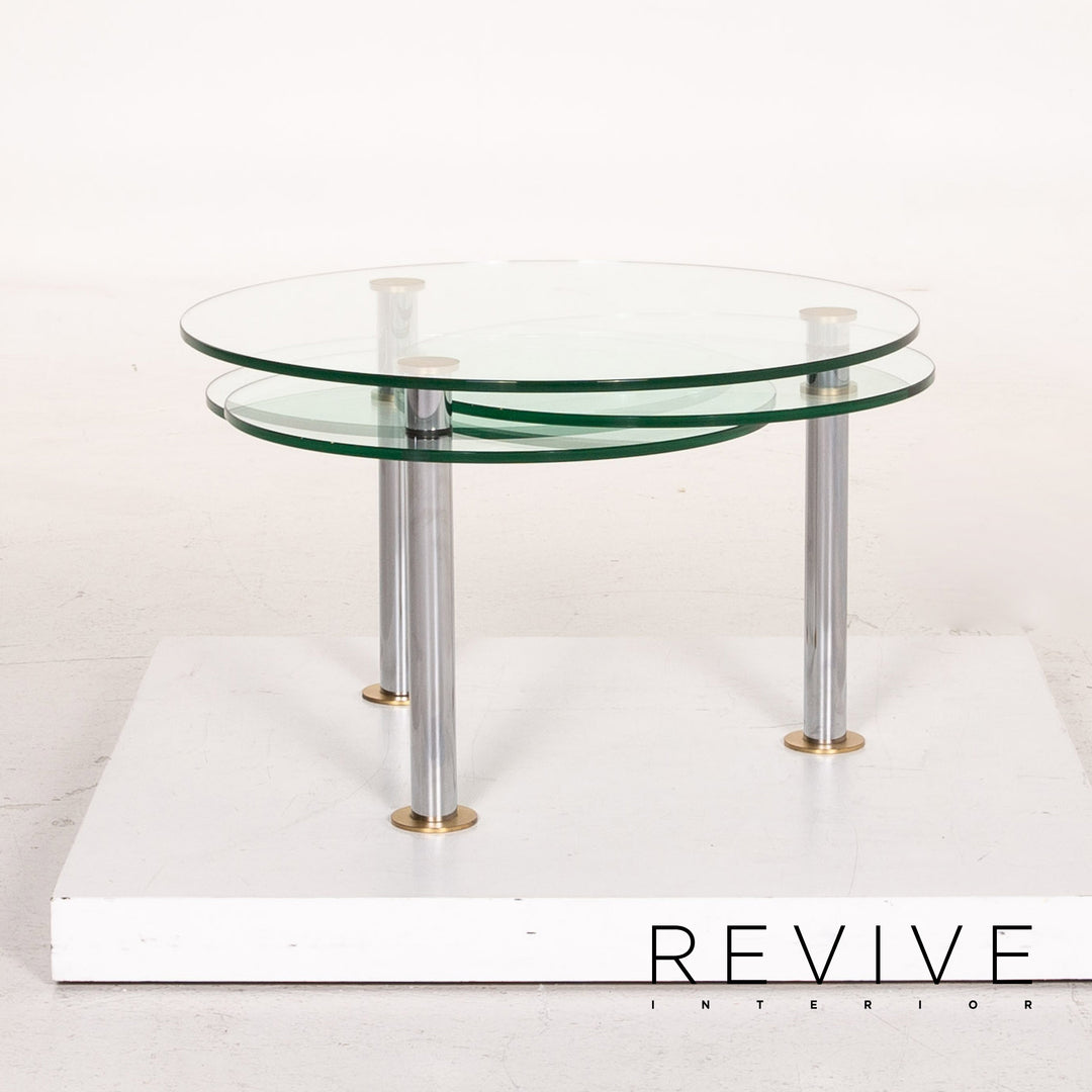Ronald Schmitt K 180 glass coffee table silver function extendable #14602