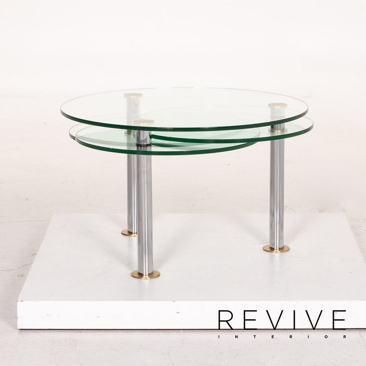 Ronald Schmitt K 180 glass coffee table silver function extendable #14602