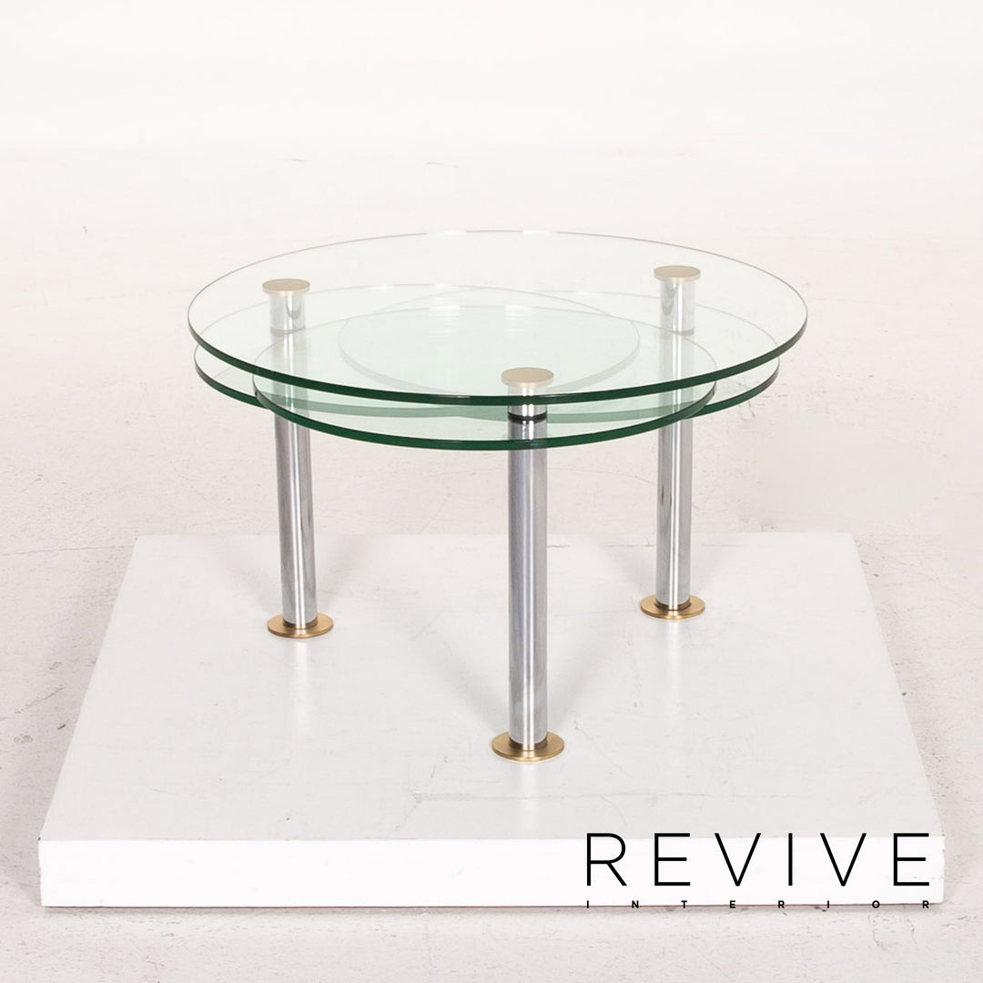 Ronald Schmitt K 180 glass coffee table silver function extendable #14602
