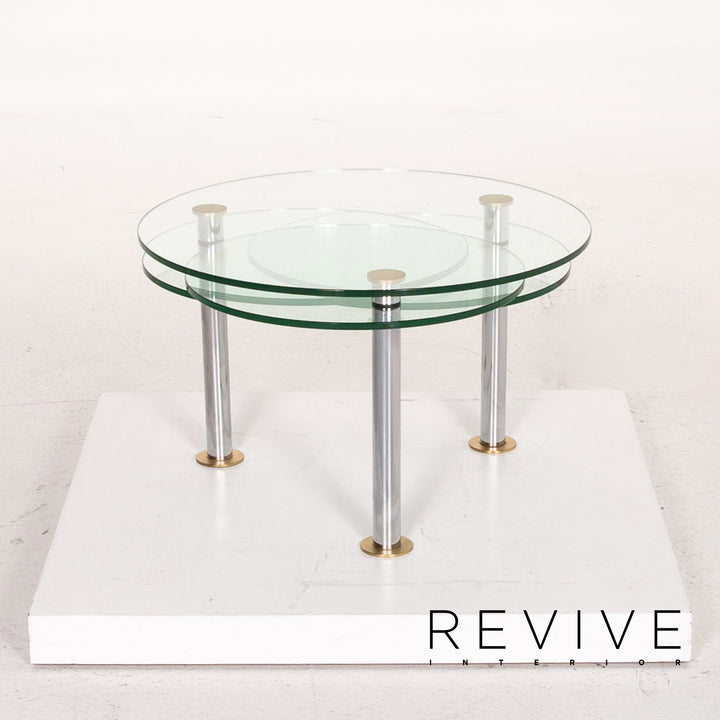 Ronald Schmitt K 180 glass coffee table silver function extendable #14602