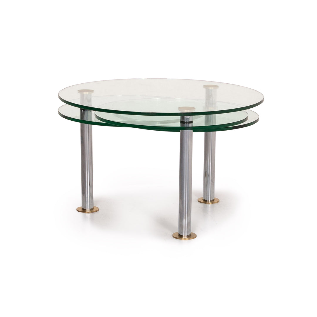 Ronald Schmitt K 180 glass coffee table silver function extendable #14602